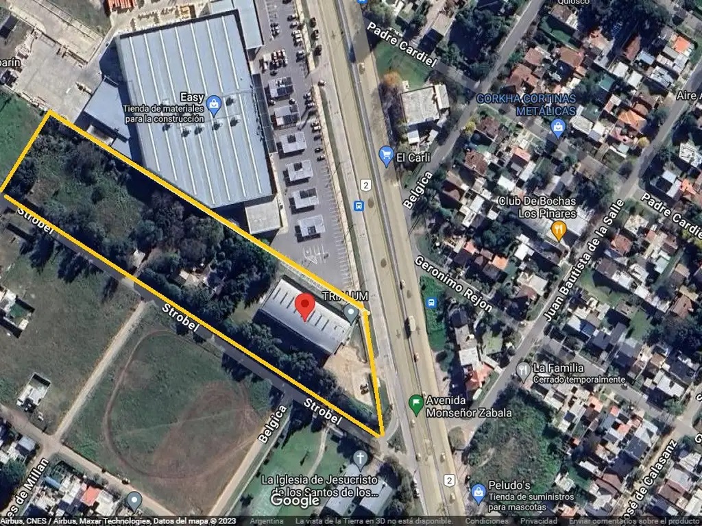 Imagen de Mons. Zabala y Strobel - lote de 67 mts s/Avenida y 266 mts x Strobel + Galpón 1.200 m2. - Zonf E3